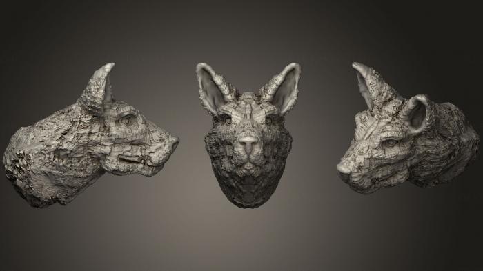 Masks and muzzles of animals (MSKJ_0179) 3D model for CNC machine